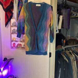 Peruvian Connection Pima Cotton Multicolor Cardigan